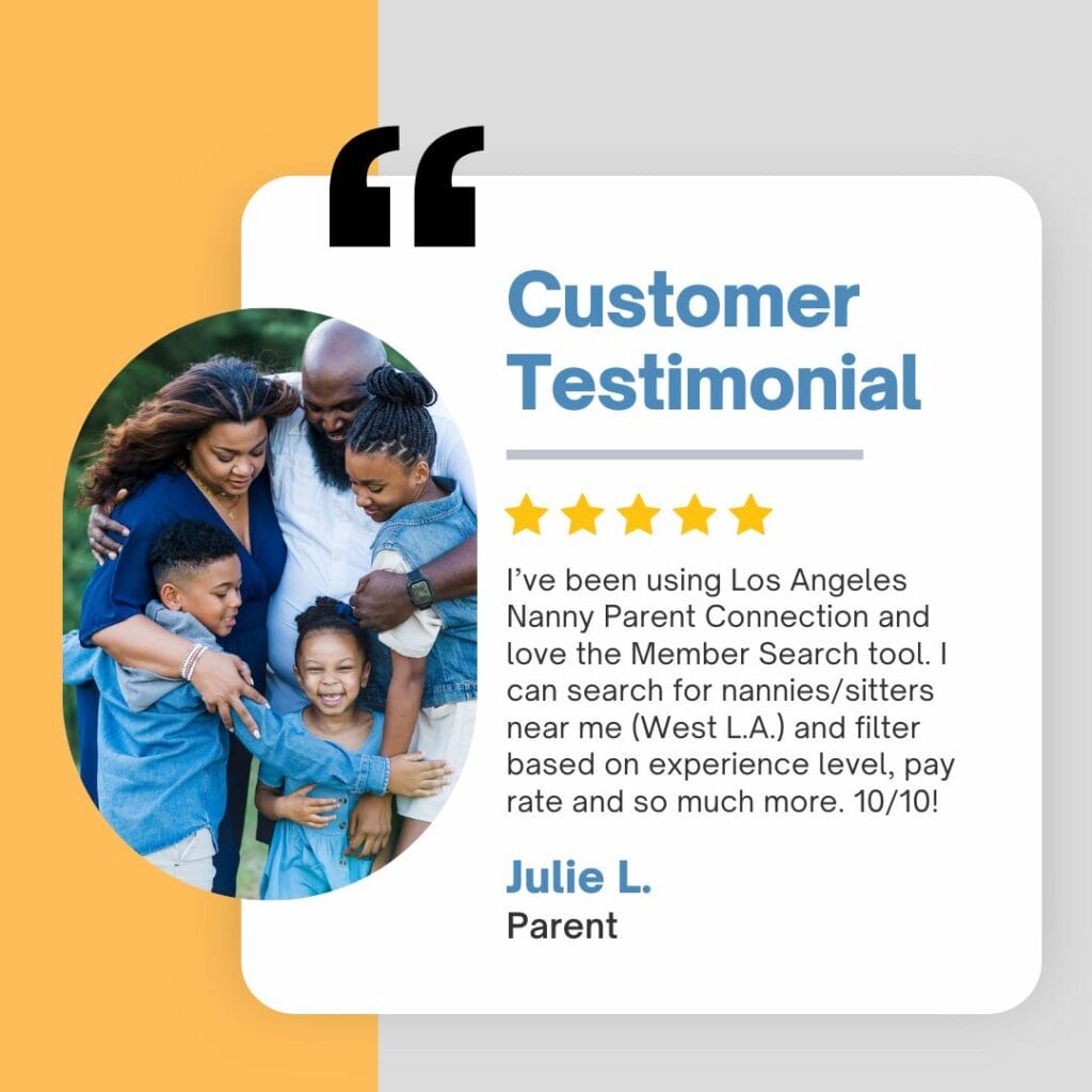 los angeles Nanny Parent Connection google reviews