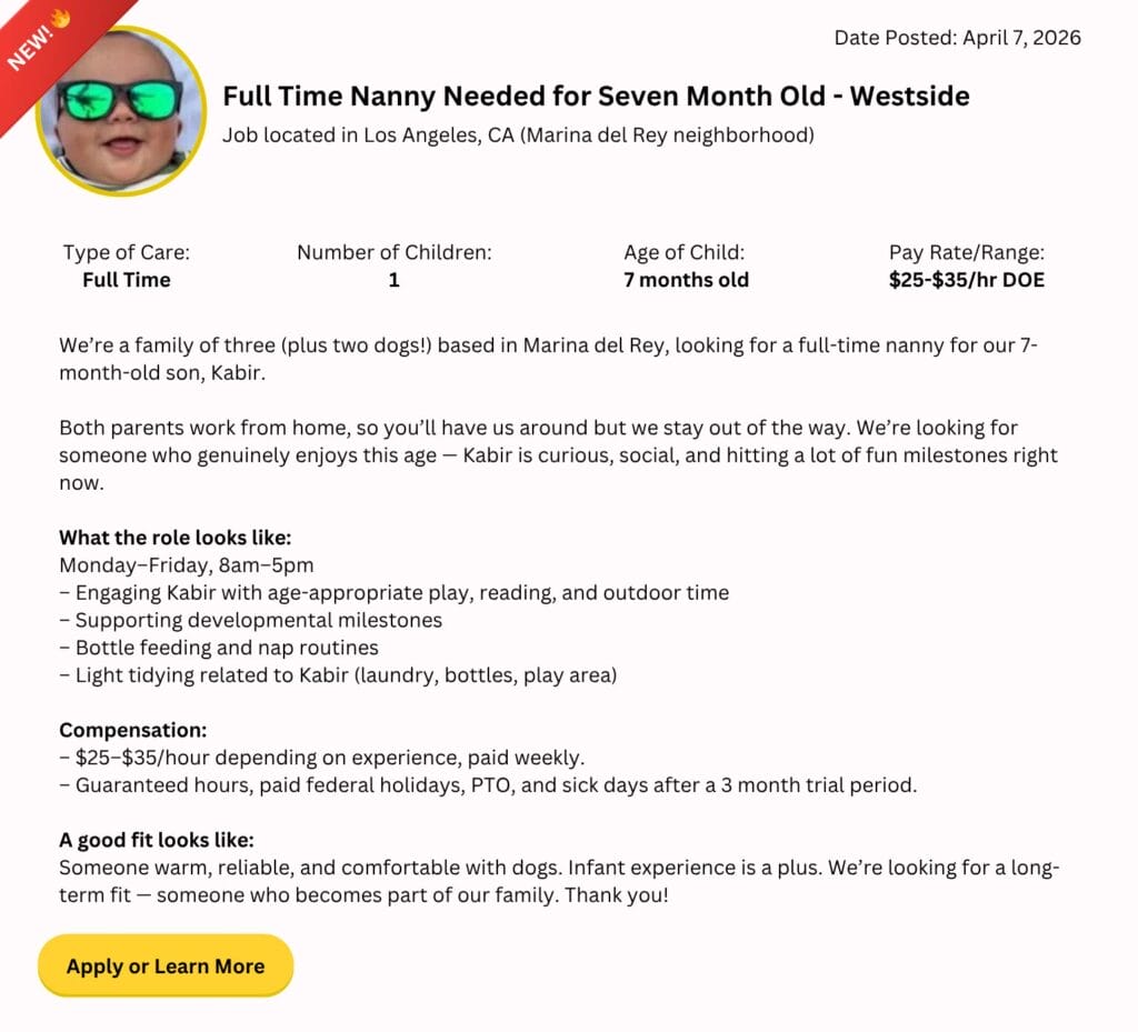 marina del rey nanny